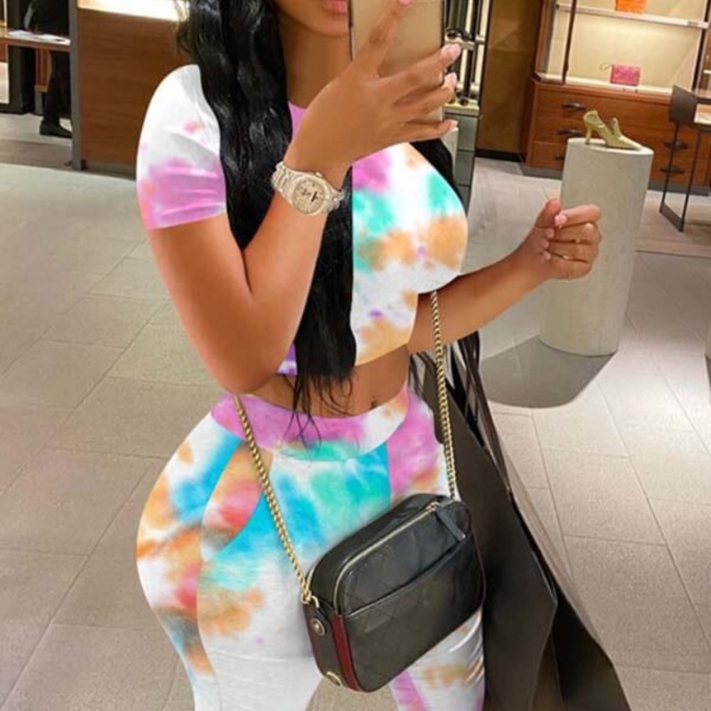 Tie-Dye Two Piece Set With Pockets